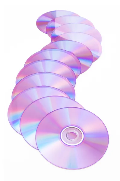 Many DVD's isolated on the white — Stock Photo, Image
