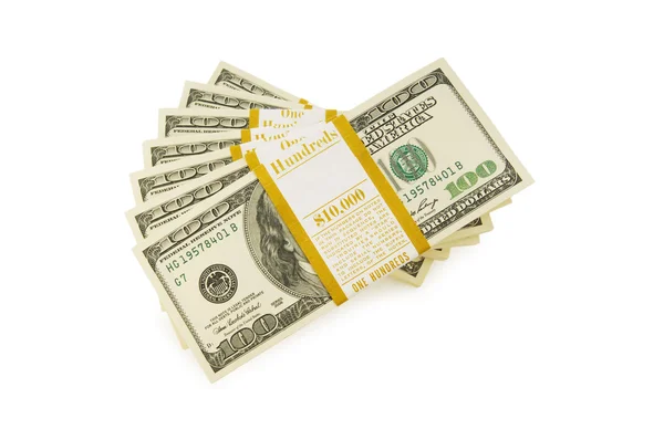 Stack of dollars isolated — Stock Photo, Image