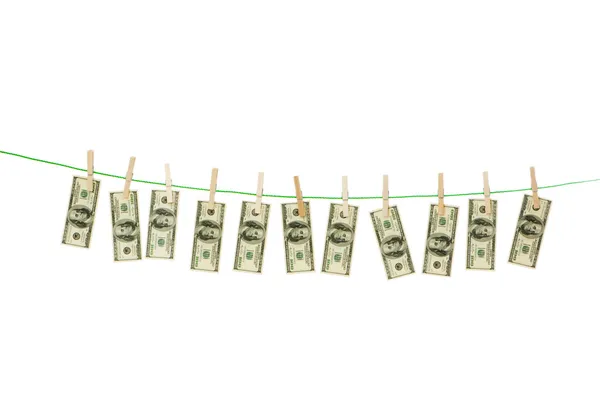 Concepto de lavado de dinero con dólares — Foto de Stock