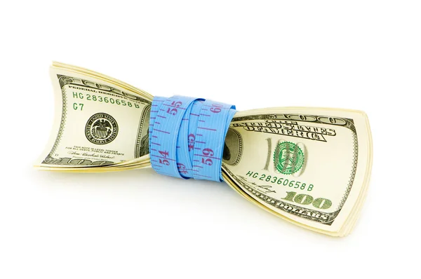 Financial concept - measuring money — Stock Photo, Image