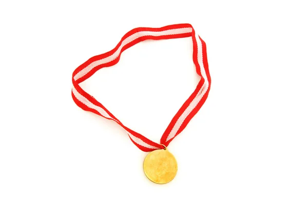 Gouden medaille op de witte geïsoleerd — Stockfoto