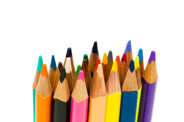 Різні кольорові олівці ізольовані — стокове фото