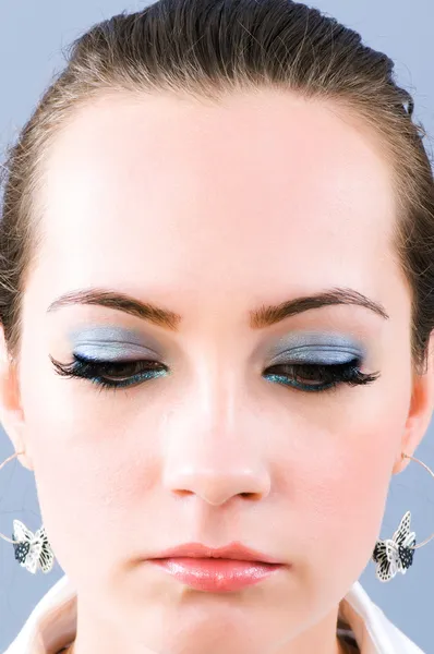 Close up van gezicht met mooie make-up — Stockfoto