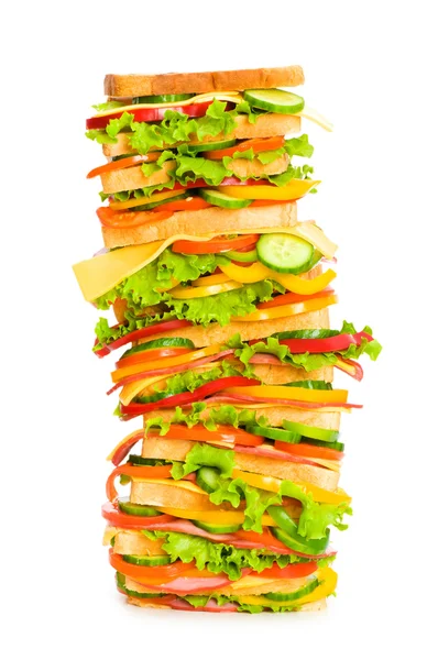 Giant sandwich isolated on the white — Stock Photo, Image