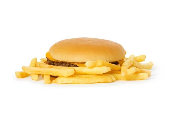 Cheeseburger isolado no branco — Fotografia de Stock