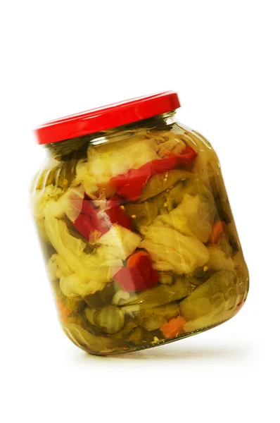 Pickels jar isolated on the white — Stock Photo, Image