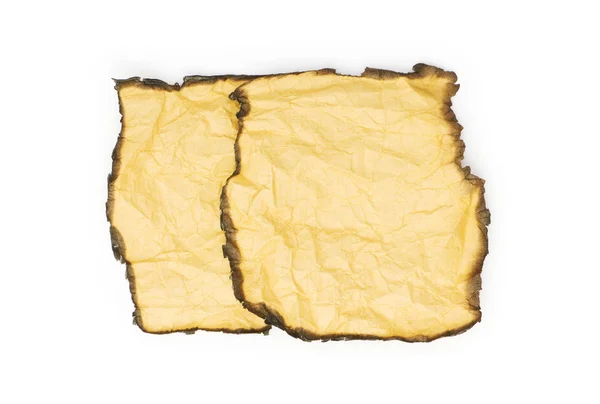 Bränt papper isolerat på vita — Stockfoto