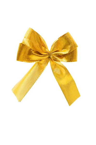 Golden bow isolated on the white — Stock Photo, Image
