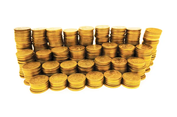 Montón de monedas aisladas —  Fotos de Stock