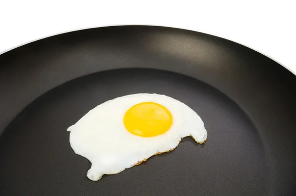 Pan ve kızarmış yumurta izole — Stok fotoğraf