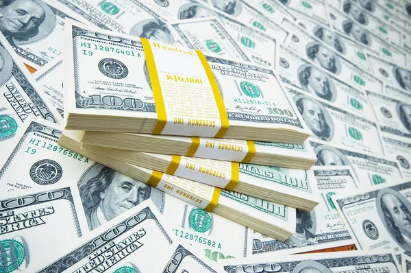 Stack of dollars on money — Stock Photo, Image
