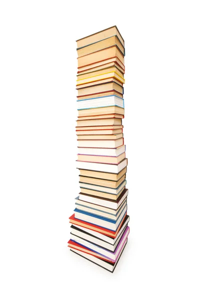 Stoh knih izolovaných na bílém — Stock fotografie
