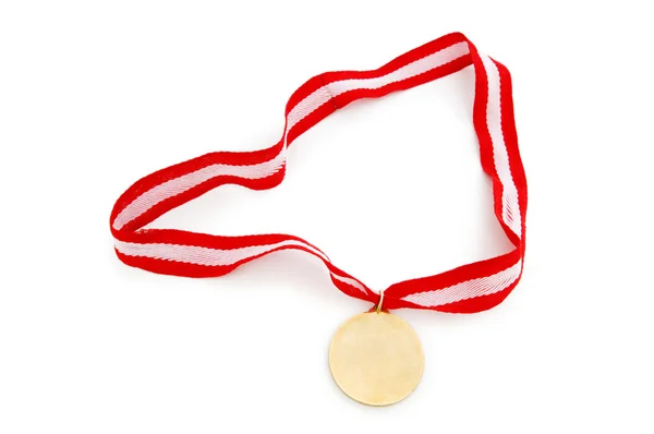 Médaille d'or isolée sur le blanc — Photo