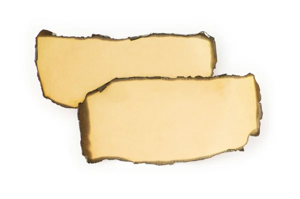 Burnt paper isolated on the white — Stock Photo, Image