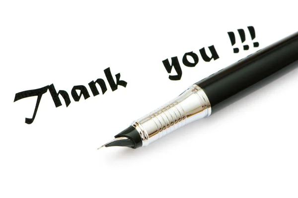 Thank you message and pen — Stock Photo, Image