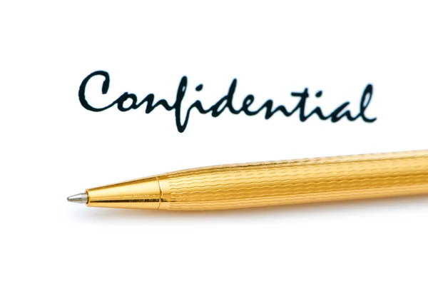 Confidential message and pen — Stock Photo, Image