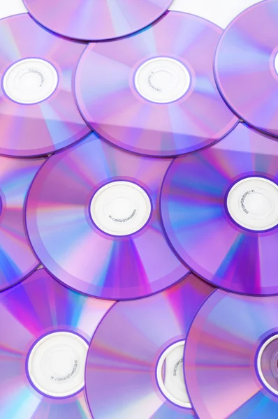 Wiele Dvd ułożone w białej — Zdjęcie stockowe