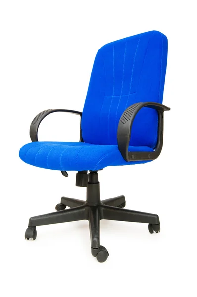 Cadeira azul escritório isolado — Fotografia de Stock