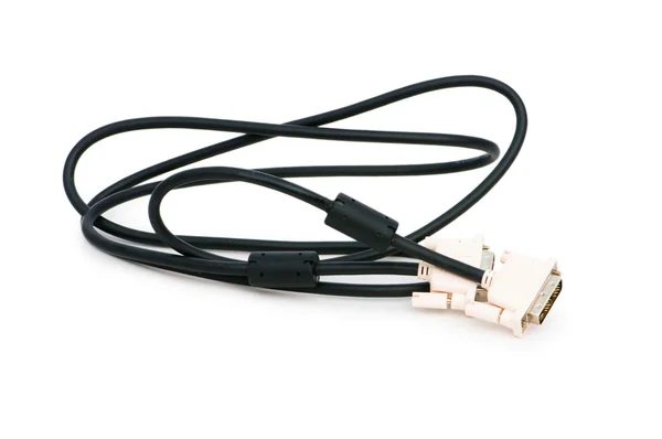 DVI kablo üzerinde beyaz izole — Stok fotoğraf