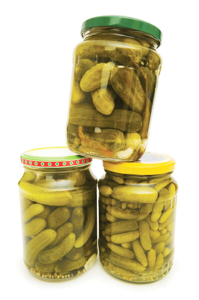 Can of cucumbers isolated