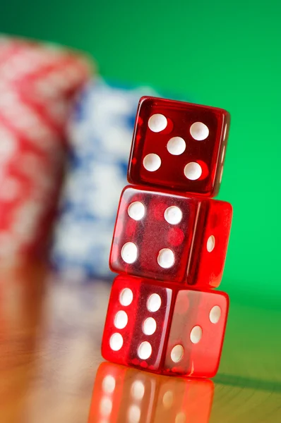 Stack of red casino dice — Stock Photo, Image