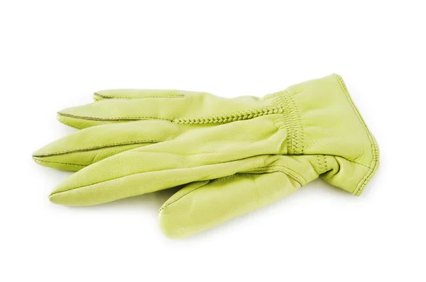 Lederen handschoenen geïsoleerd op de witte — Stockfoto