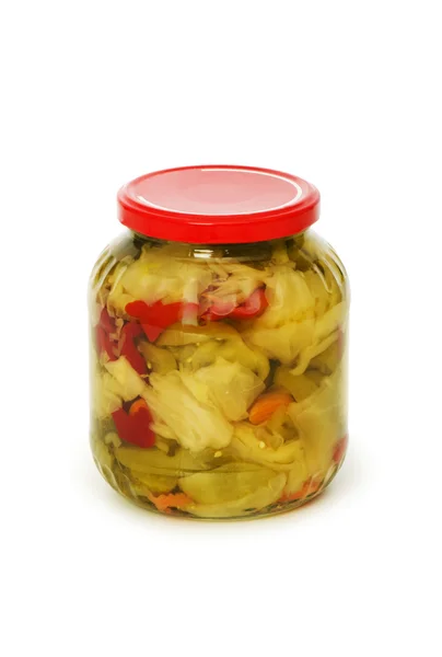 Tarro de Pickels aislado en el blanco —  Fotos de Stock