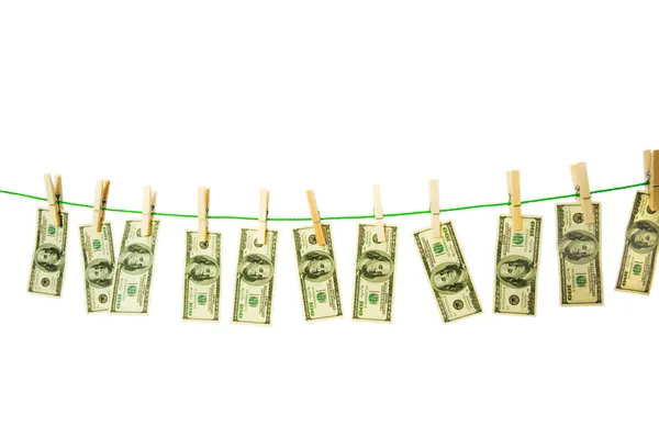 Concepto de lavado de dinero con dólares — Foto de Stock
