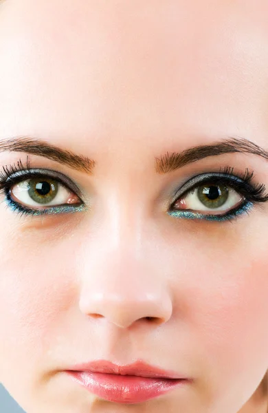 Detail tváře s krásným make-upem — Stock fotografie