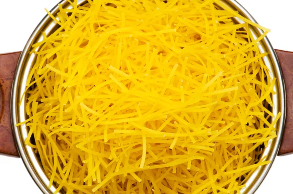 Spaghetti pentola isolata sul bianco — Foto Stock