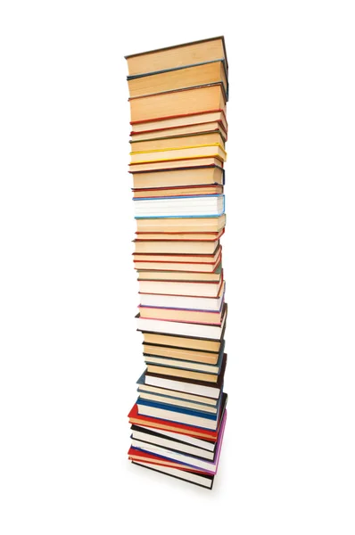 Stos książek na białym tle — Zdjęcie stockowe
