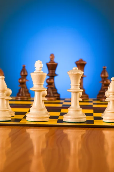 Conceito de xadrez com peças — Fotografia de Stock