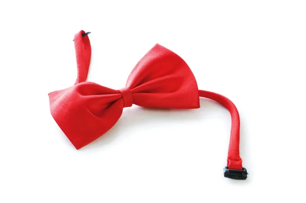 Laço vermelho gravata isolada no branco — Fotografia de Stock