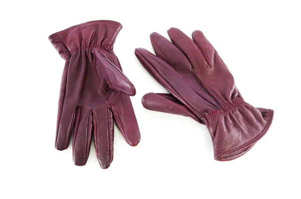 Δερμάτινα γάντια απομονωμένη στο λευκό — Φωτογραφία Αρχείου