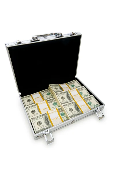Money in the case isolated on white Royalty Free Stock Photos