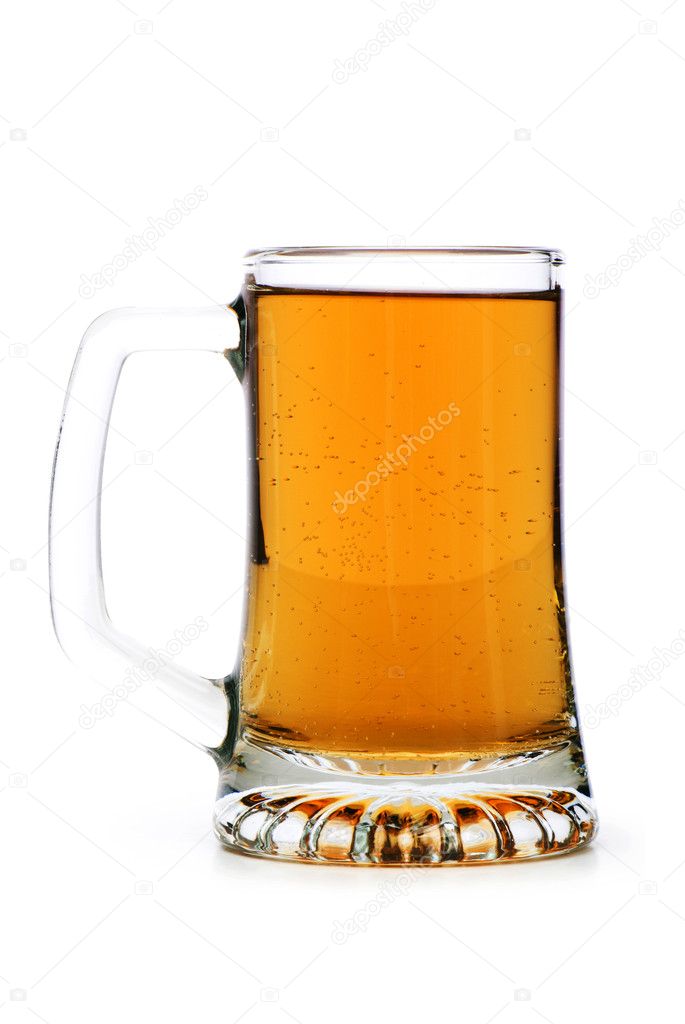 Beer glasses isolated on the white