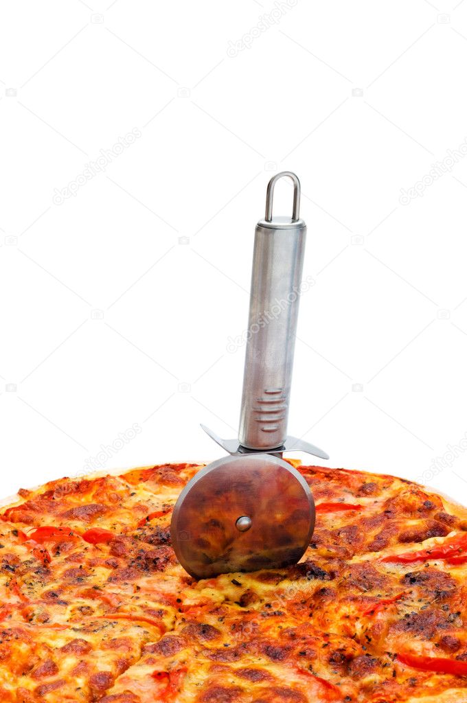 Pizza isolated on the white