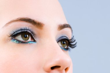 Close up of face with beautiful makeup clipart