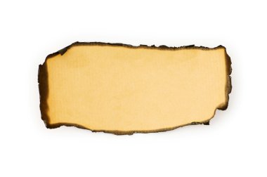 Burnt paper isolated on the white clipart