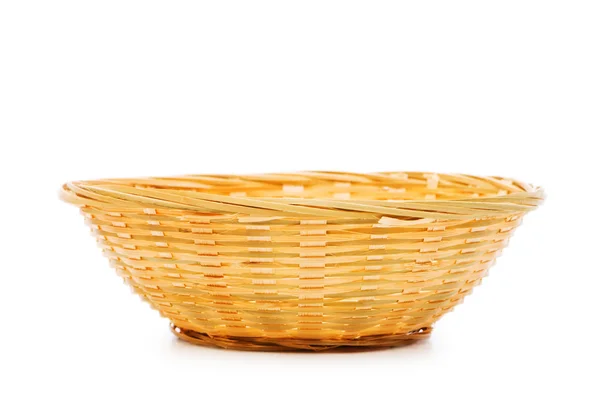 Woven basket isolated on the white — Stock Photo, Image