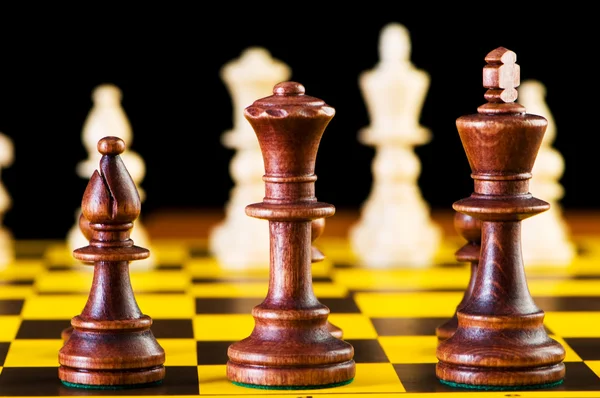 Шахова концепція з фігурами — стокове фото