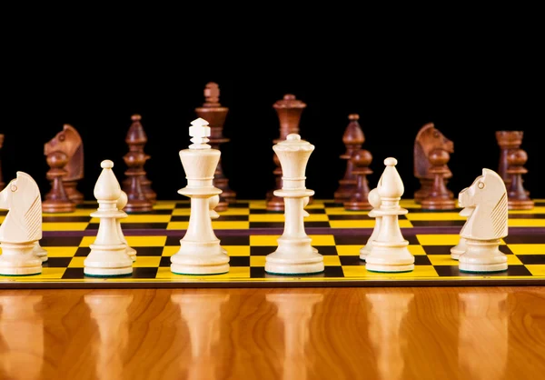 Шахова концепція з фігурами — стокове фото