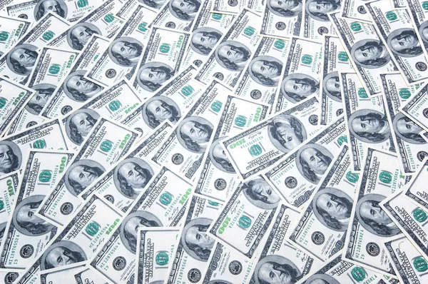 Stack of dollars on money background — Stock Photo, Image