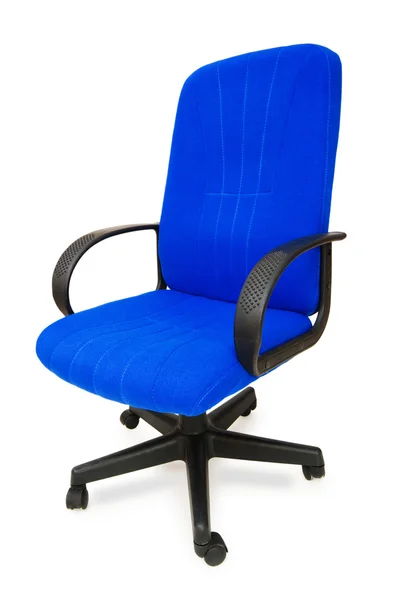 Sedia ufficio blu isolata — Foto Stock