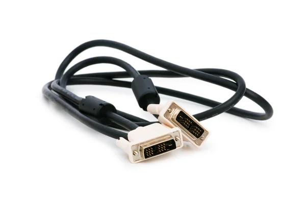 DVI cable isolated on the white — Stock Photo, Image