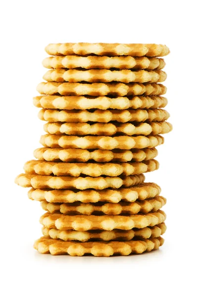 Biscoitos saborosos isolados no branco — Fotografia de Stock