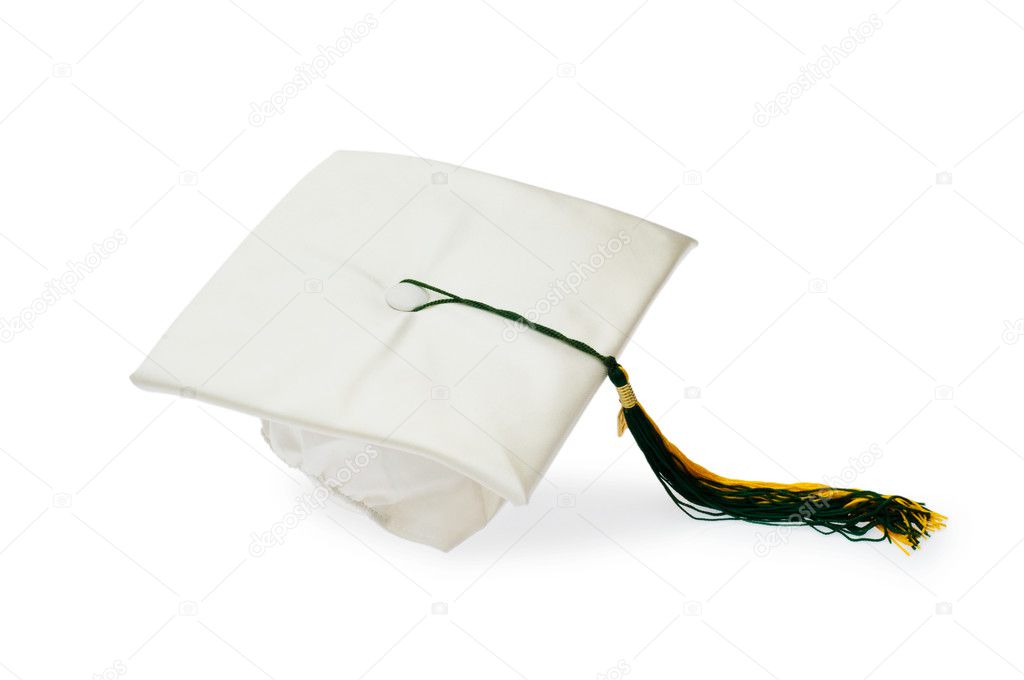 Graduation cap isolated on the white
