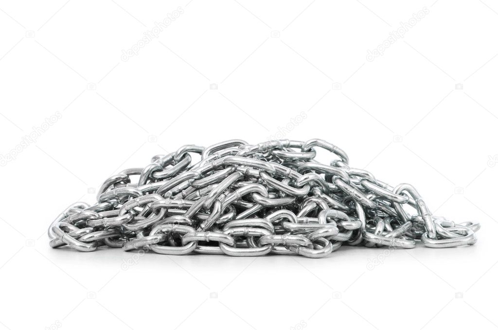 Silver chain isolated on the white