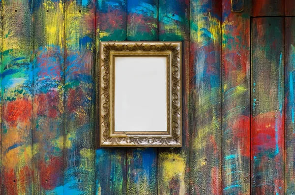 Frame on the painted wall — Stock Photo, Image