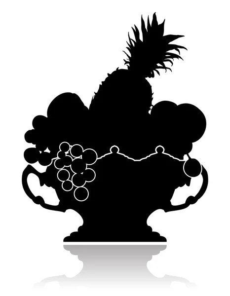 Κεράσια σε πράσινο φόντοフルーツの花瓶 — ストックベクタ